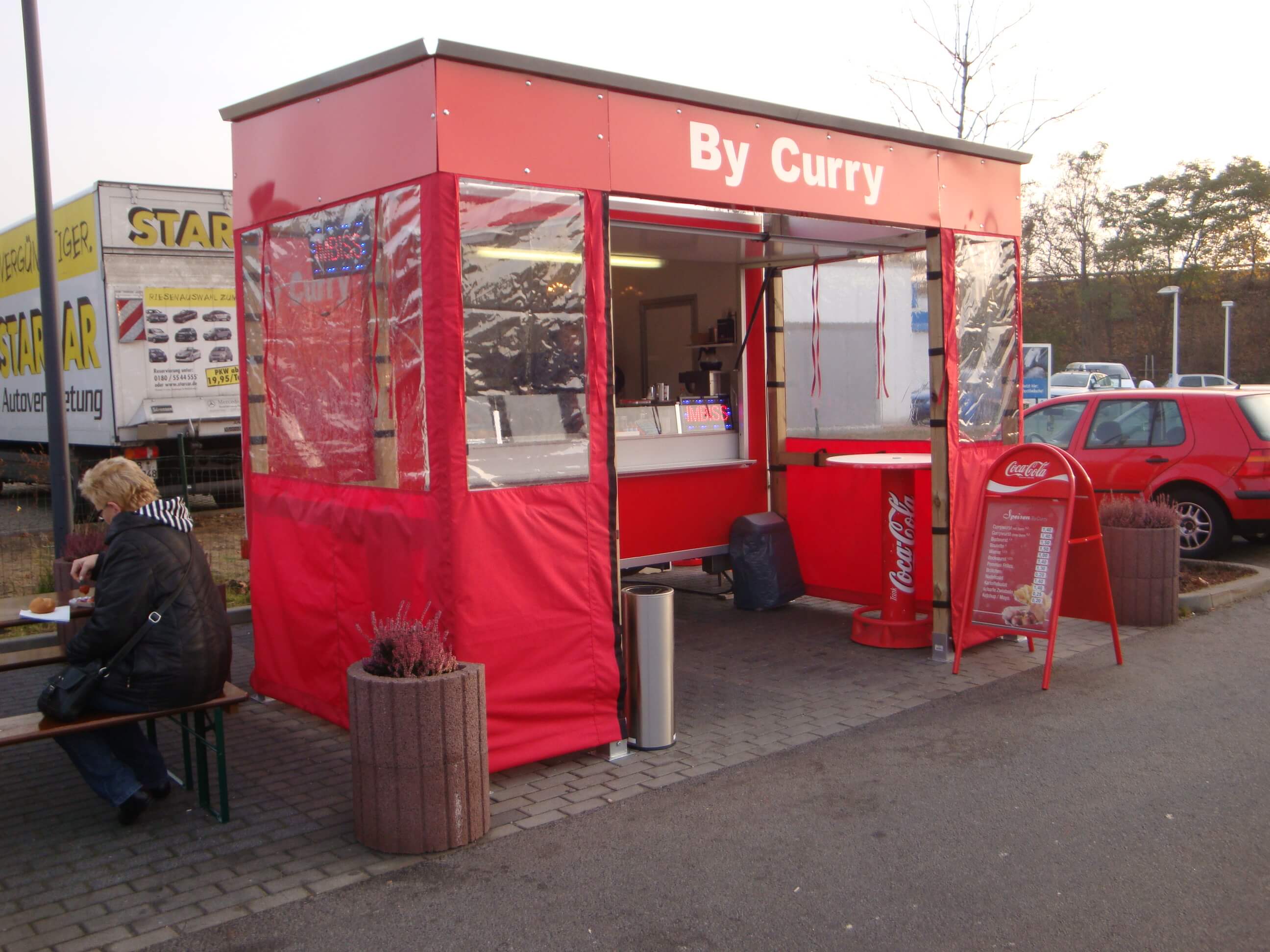 Faltzelt Verkauf Beplanung in rot-p07