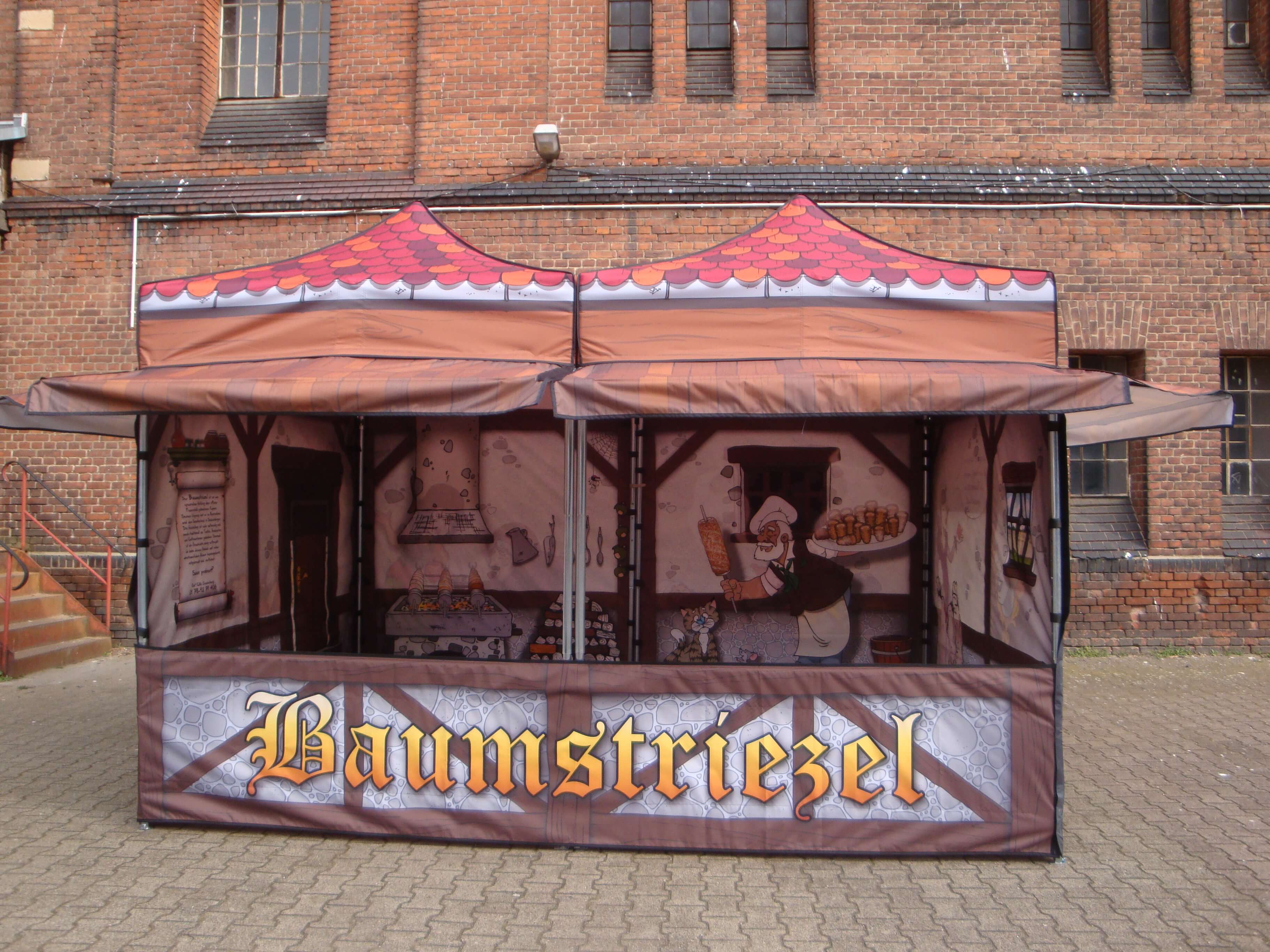 Faltzelt Verkauf gereiht mit Regenrinne