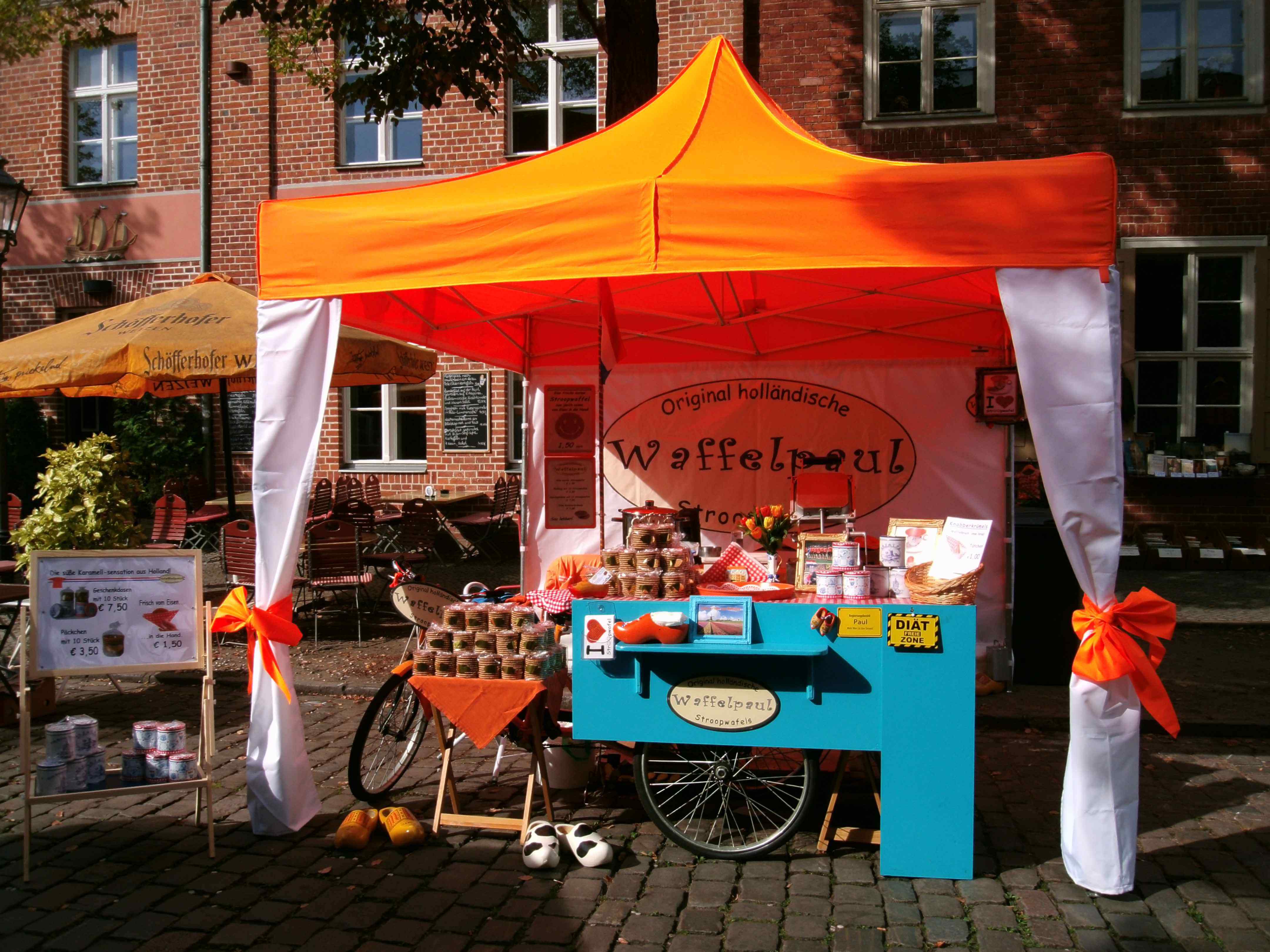 Faltzelt Verkauf Beplanung in orange-p05