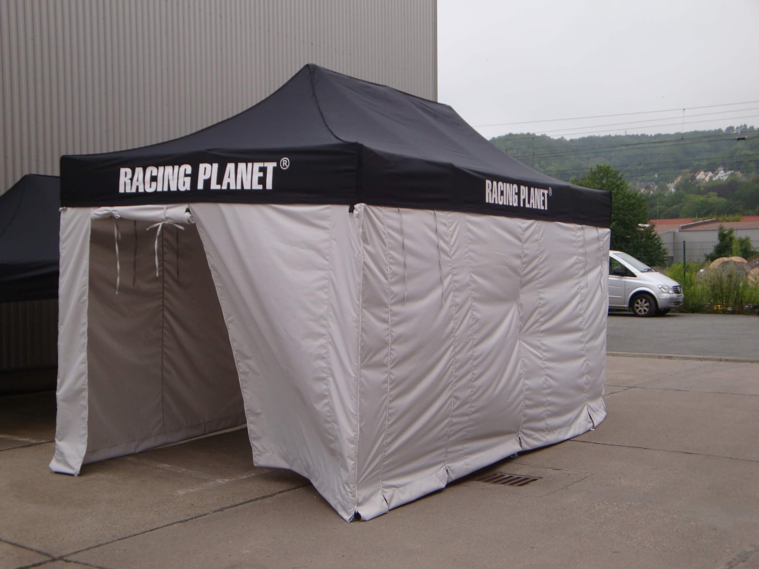 Faltzelt Verkauf Seitenplanen mit Roll-Tür
